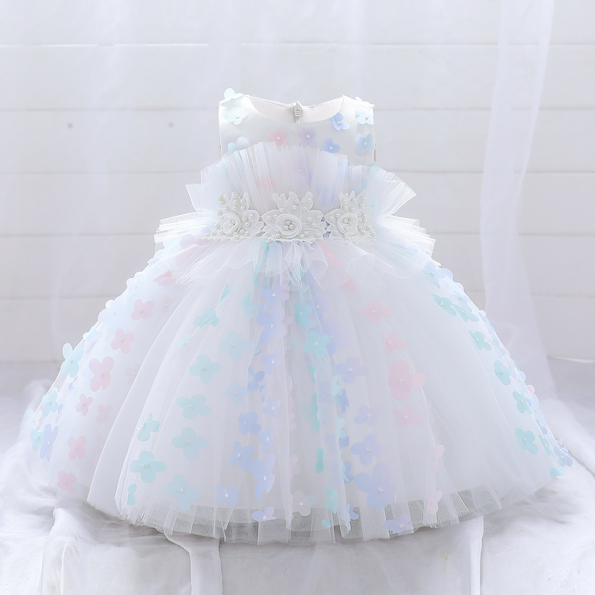 Vestido de princesa para niñas vestido de primavera y verano vestido de novia para niños niña de las flores anfitrión cumpleaños piano vestido de rendimiento años