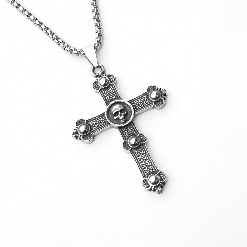 2023 europeo y americano transfronterizo popular vintage punk joyería titanio acero pulido negro águila colgante de acero inoxidable collar