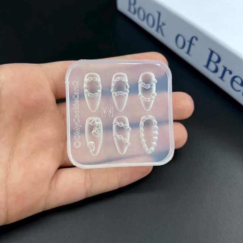 美甲模具法式奶油裙边美甲硅胶模具3d立体硅胶雕花饰品美甲模具|undefined