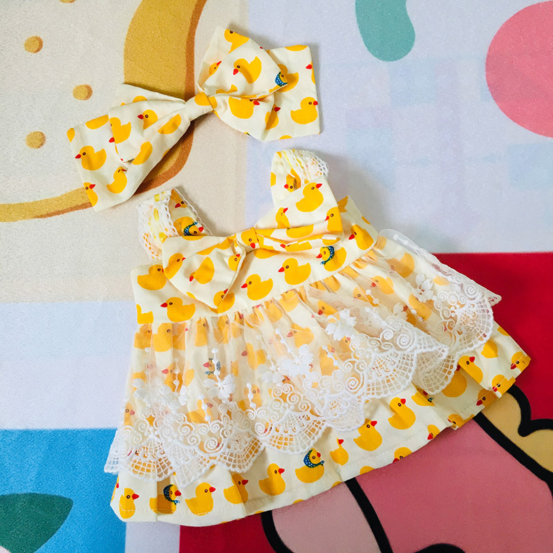 Celebridad en línea ácido hialurónico pato Ropa Accesorios felpa juguete falda pelo banda traje accesorios pequeño pato amarillo muñeca Accesorios
