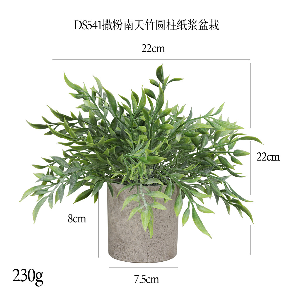 Más de 240 combinaciones populares de macetas con plantas verdes artificiales, decoraciones para el hogar, flores artificiales, bonsáis cilíndricos de pulpa de papel.