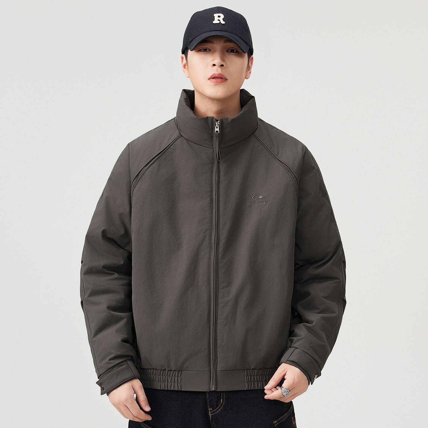 Chaqueta de plumón para hombres 2025 invierno nuevo tipo ligero y delgado bordado de cuello caliente chaqueta de plumón universal chaqueta de hombre suelta image 7