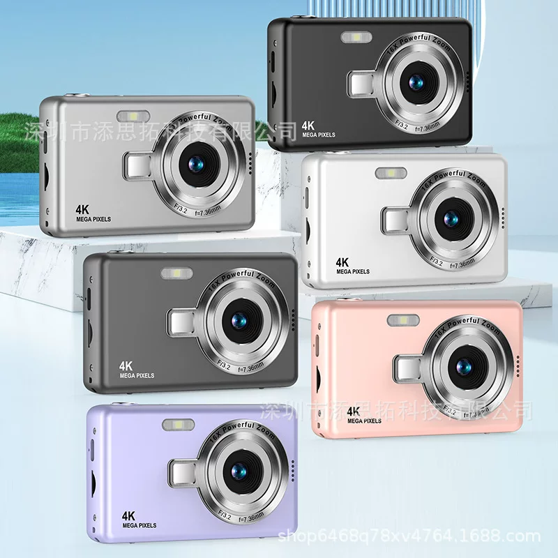 Compact Digital Camera for Kids, Retro Handheld Design, Wide Screen & Memory Options