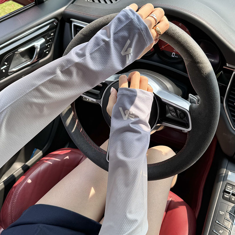 Funda de manga de hielo suelta y transpirable color degradado de verano para conducir Funda de manga de seda de hielo delgada para hombres y mujeres mangas de protección UV para brazos