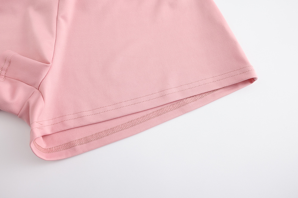 Women Clothing Spring Sexy One Shoulder Double Sleeve Solid Color Romper