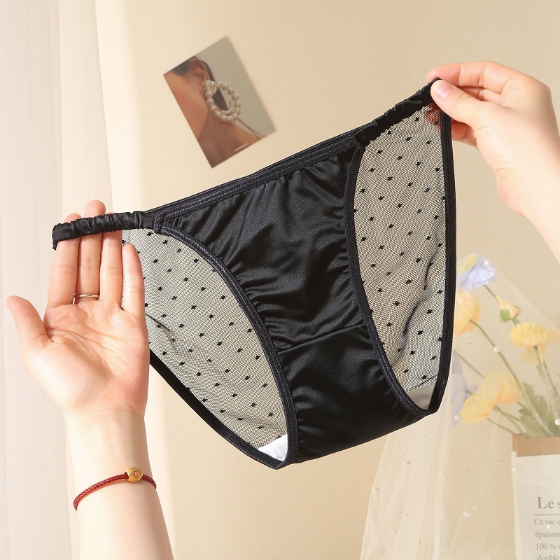 High-looking pure desire lace underwear women's sexy low waist girl Summer thin breathable new pure cotton seamless pants