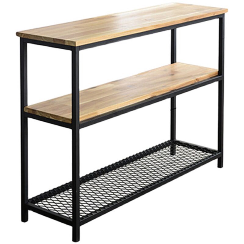 simple hierro forjado madera sólida cocina piso estante de almacenamiento multicapa estante de almacenamiento doméstico tabla estrecha sala de estar tabla de puerta de entrada estante doméstico