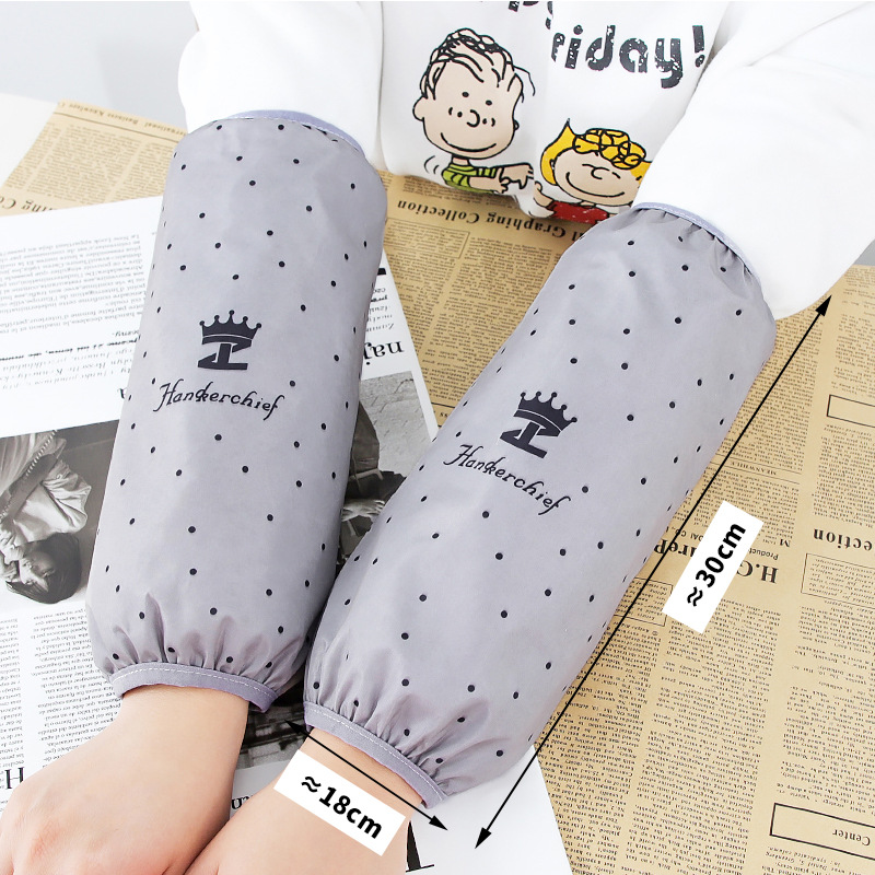 Cabeza de manga de manga impermeable y a prueba de aceite para mujer de otoño e invierno extra, limpieza de cocina, manga de dibujos animados