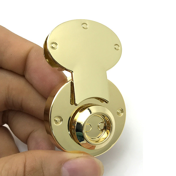 适用大型包 杜勒斯款箱包锁扣 五金插扣插锁 浅金色56*35mm S-13