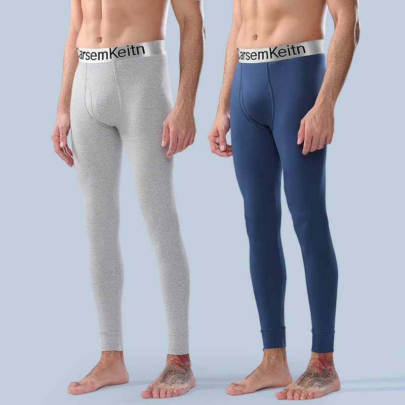 Men's thermal underwear, autumn and winter, youth style, pure cotton, thin, slim fit, warm pants, tight-fitting thermal underwear, leggings, undershirts