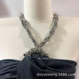 新款网红甜酷双层叠戴球球锁骨链 颈链diy 百搭复古服饰辅料 批发