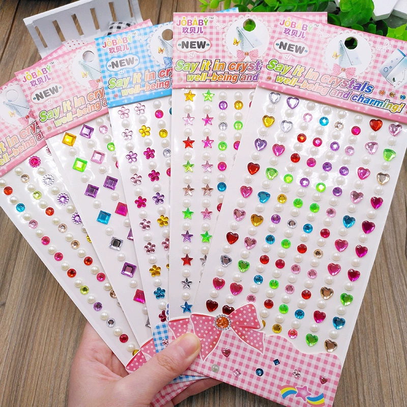 Творческий DIY ручной работы Акриловые Алмазные жемчужные наклейки декоративные наклейки ювелирные наклейки автомобильные наклейки на мобильный телефон наклейки с драгоценными камнями