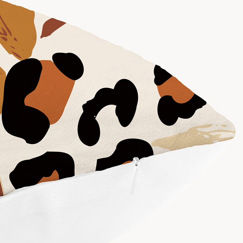 Cross-border super soft short plush plant turtle back leaf printing pillow waist pillowcase gift printing sofa cushion cover_voghion.com