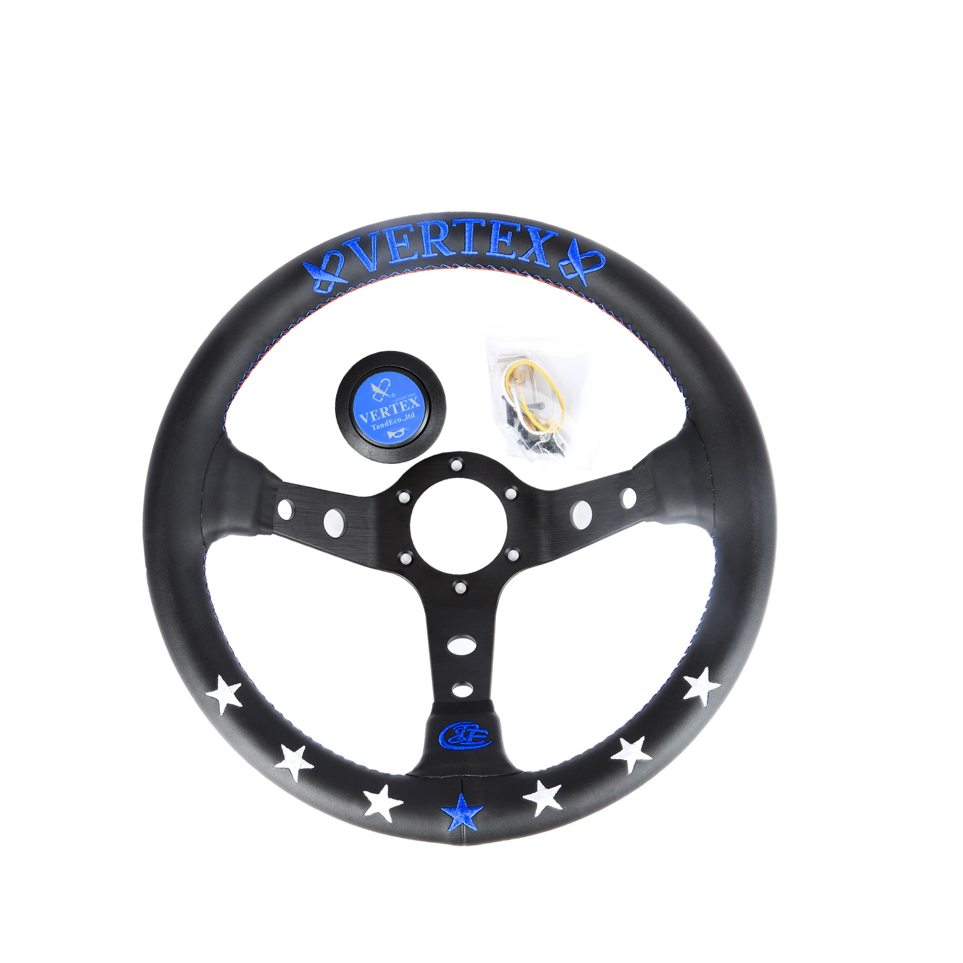 нейтральный конкурентоспособный руль 13inch Модифицированный гоночный руль Vertex, модификация рулевого колеса из сплава натуральной кожи