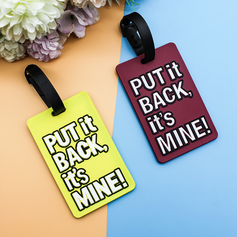 New English letters pvc soft rubber luggage tag fashion silicone tag travel bags listed wholesale