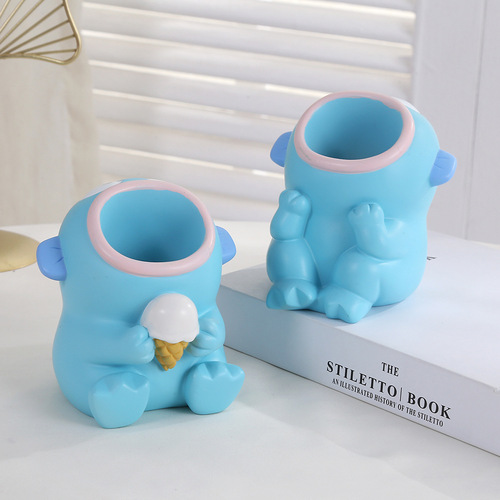 New Style Funny Ugly Fish Resin Pen Holder, Resin Figure, Craft, Landscape, Office Desk Decor, Ornament, Gift