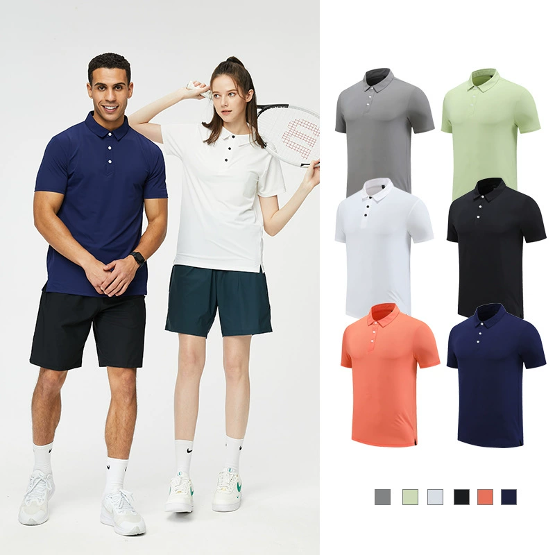 Летнее спортивное polo для отдыха, эластичный дышащий быстросохнущий футболка с коротким рукавом для зала, оверсайз
