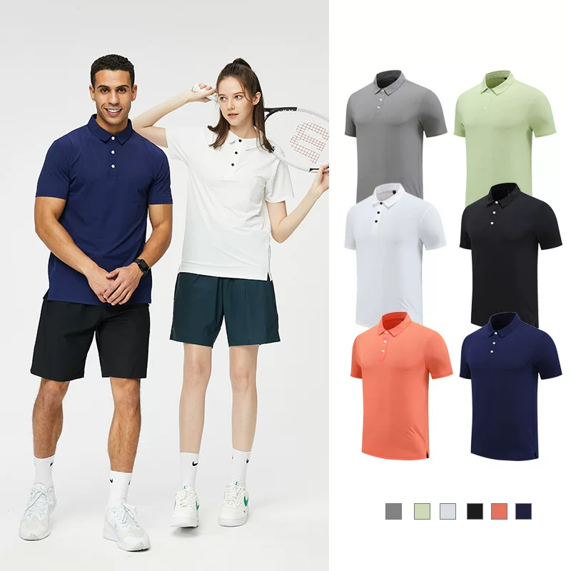 Летнее спортивное polo для отдыха, эластичный дышащий быстросохнущий футболка с коротким рукавом для зала, оверсайз