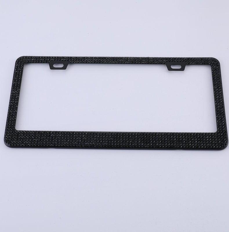 Diamond-encrusted Stainless Steel Square Hole License Plate Frame US Gauge Rhinestone License Plate Frame Crystal License Plate Frame Canada North America License Plate Frame