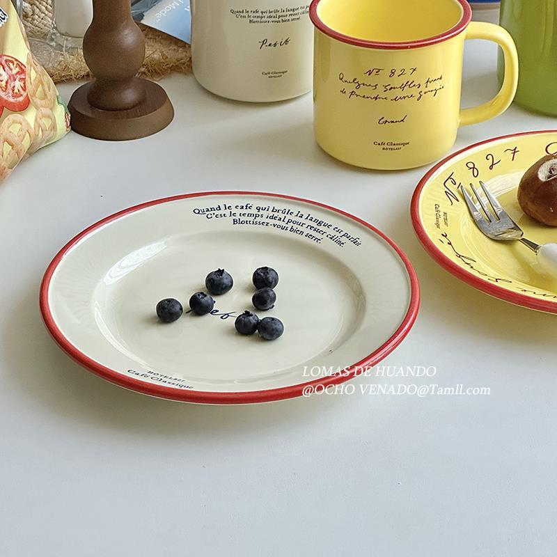 Simple Ins Style Nice Plate Western Dessert Plate Cake Plate Pancake Plate South Korea English Cafe Premium