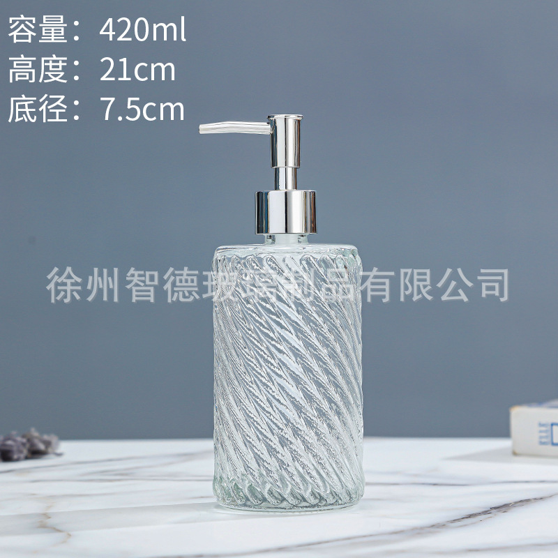 400ml jabón transparente prensado botella de cristal de loción de baño cosméticos champú botella de desinfectante de manos