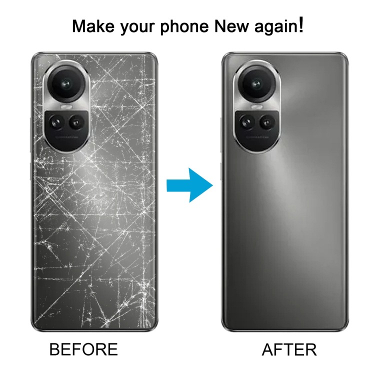 Aplicable para OPPO Reno10 Global Original Batería de cubierta trasera con anillo de foto (color: gris)