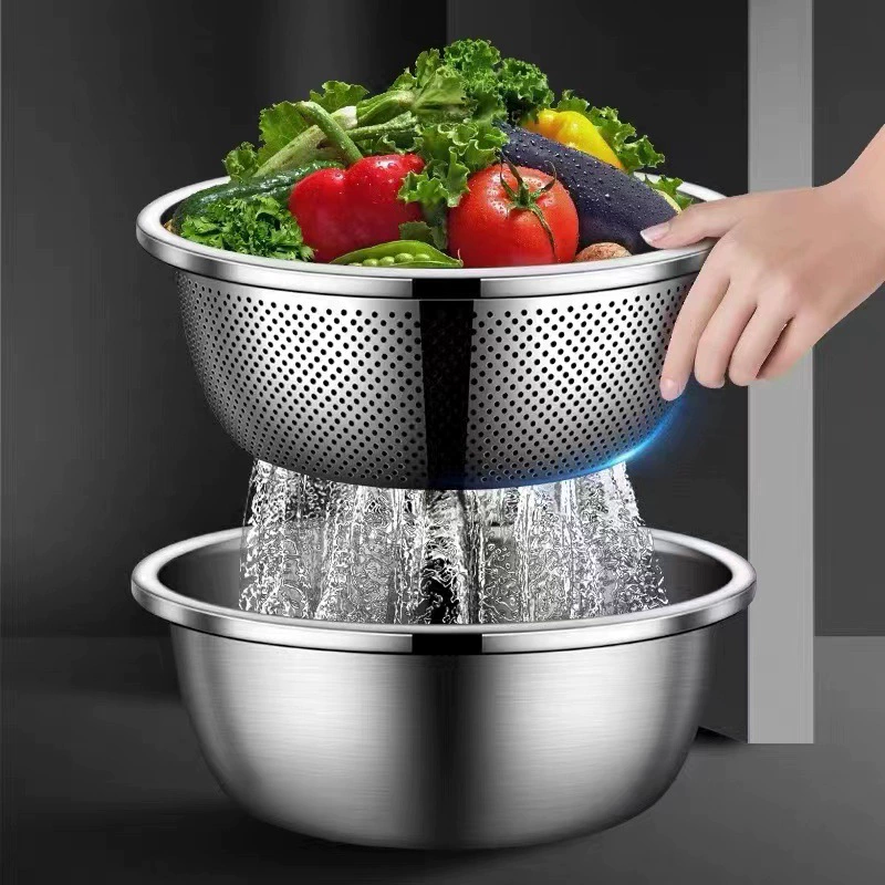 Раковина из нержавеющей стали утолщенная сливная корзина для умывальника 304 горшок бытовой таз для фруктов костюм бак для приправ кухня