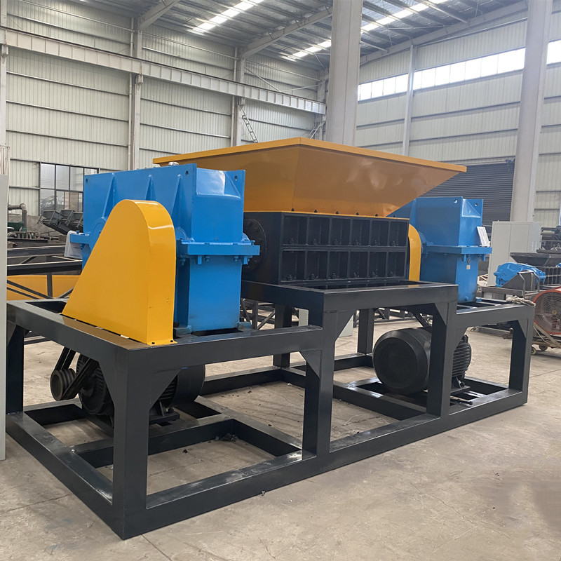 双轴轮胎撕碎机 废金属铁板车架撕碎机 塑料板木托盘撕碎机