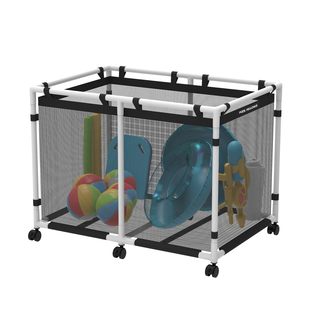 Outdoor ABS Pool Toy Storage Rack Nylon Mesh Basket Large Storage Box Mesh Water Polo Appliance Large Storage Box