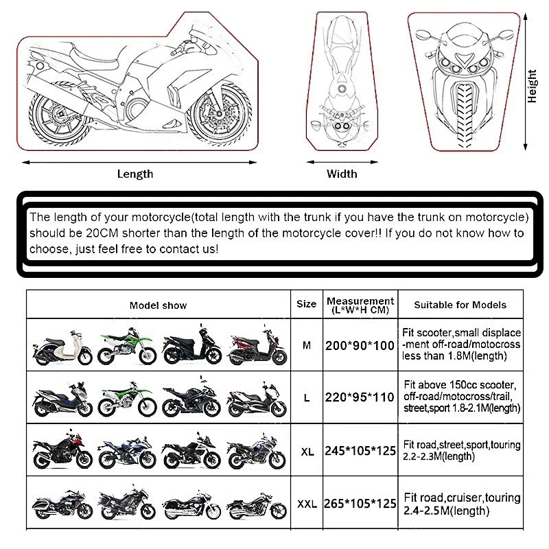 In-Stock Supply of Popular Motorcycle Covers, Rain-Proof, Sun-Proof, Dust-Proof Covers, Thickened Electric Vehicle Covers, Full Vehicle Sun Protection Covers