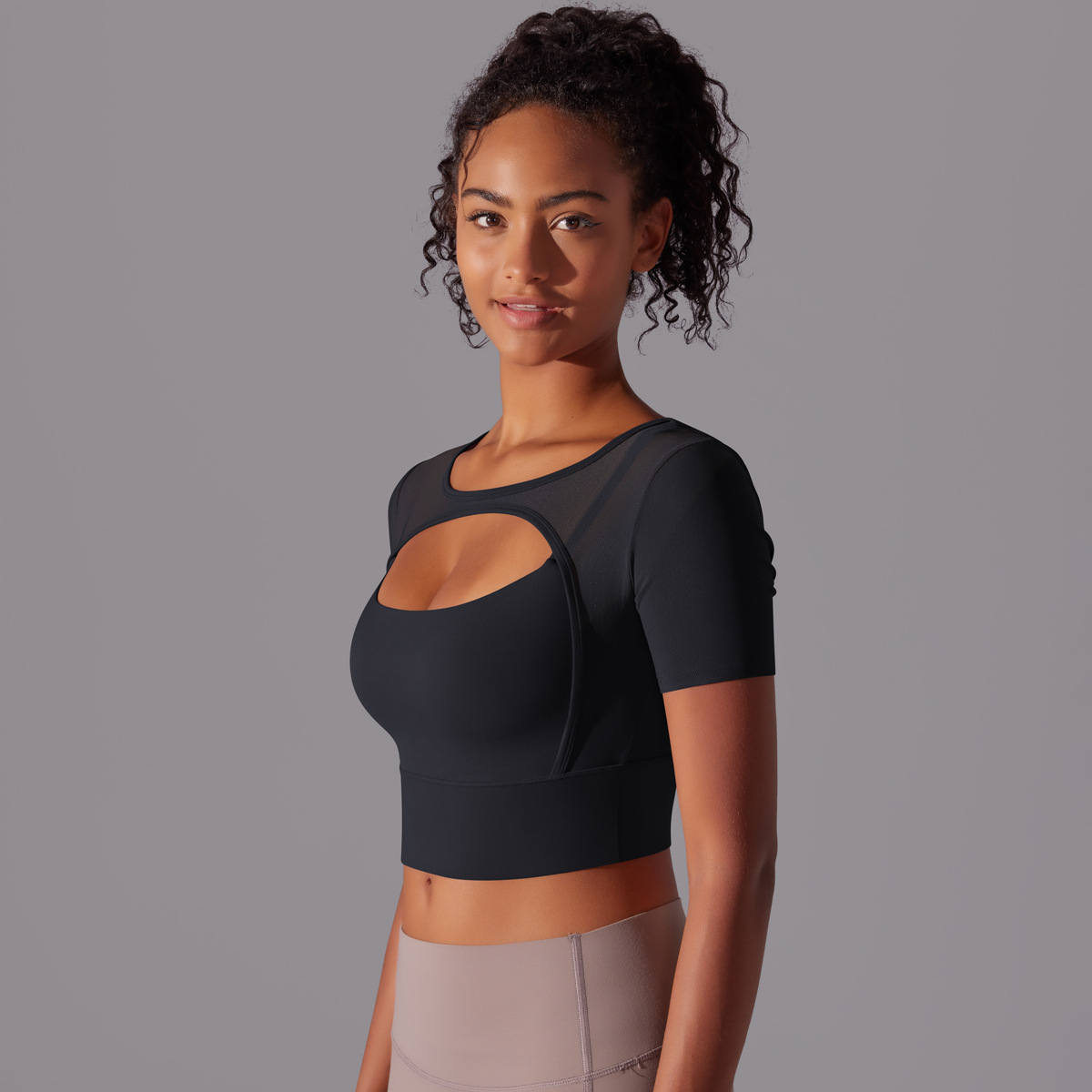 182g Weight Short Sleeve Sleeve Length Pullovers Placket Type Nylon, Spandex Fabric Type Short Top Length T-shirt Tops Type Yoga, Sports Occasion Round Neck Neckline Solid Color Pattern Women Gender Hollow Out Craft Fitness Sport Style Solid Color Nylon Spandex Round Neck Hollow Out Active Tops T-shirt 26