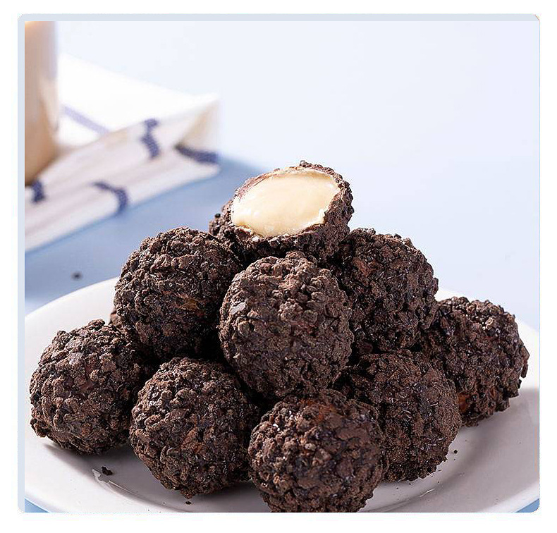Chocolate Lava Filled Cookie Bites 65g Box Molten Center Snack in use