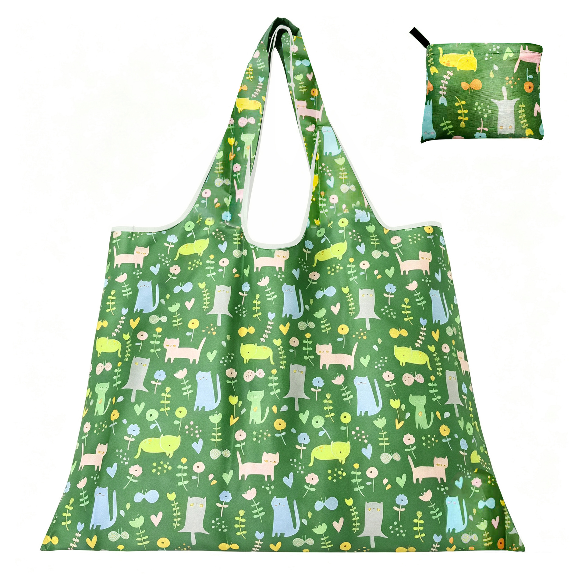 Nueva bolsa de compras plegable de gran capacidad en stock bolsa plegable de Protección Ambiental bolsa de almacenamiento portátil de impresión portátil creativa image 11