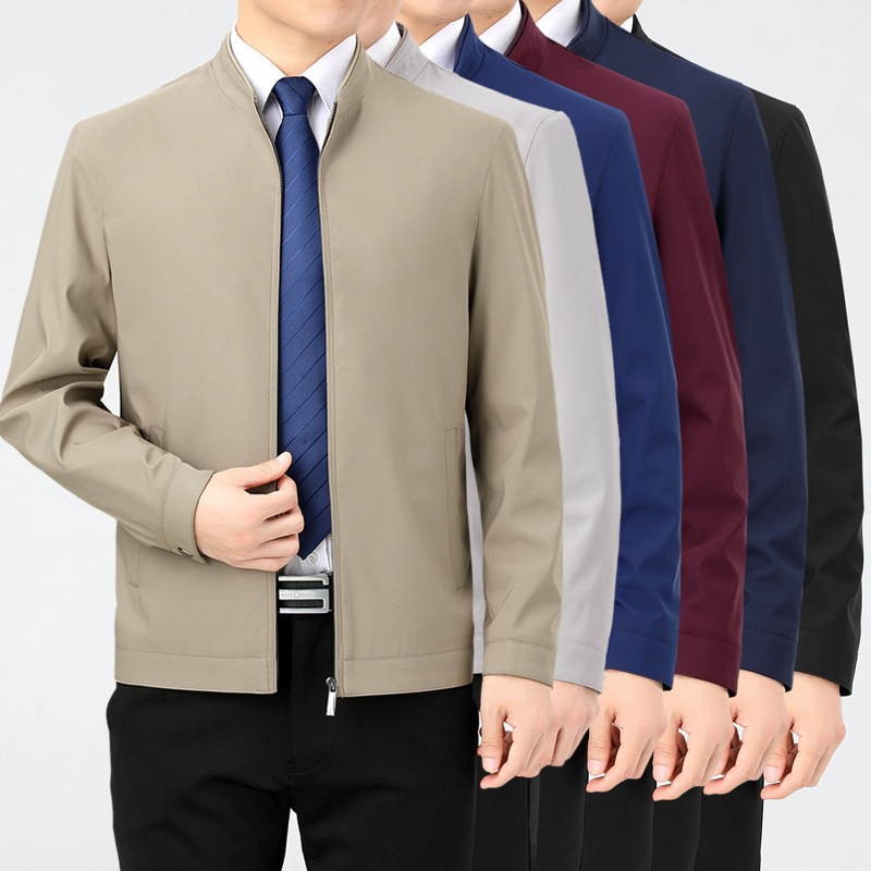 2026 Autumn New Style Men's Jacket for Middle-Aged and Young Men, Loose Fashionable Casual Dad Style Stand Collar Jacket Coat Top