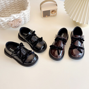 Girls Princess Shoes 2025 New Spring Children's Small Leather Shoes Soft Sole Big Children's Shoes British Style Loafers Single Shoes