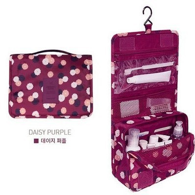 Bolsa de Aseo Colgante con Diseño Floral Estilo Coreano, Bolsa de Almacenamiento Portátil para Viajes de Negocios, Bolsa Organizadora Plegable de Mano