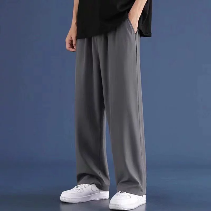 Мужские летние тонкие спортивные брюки, свободный прямой крой, легкие 2–5XL