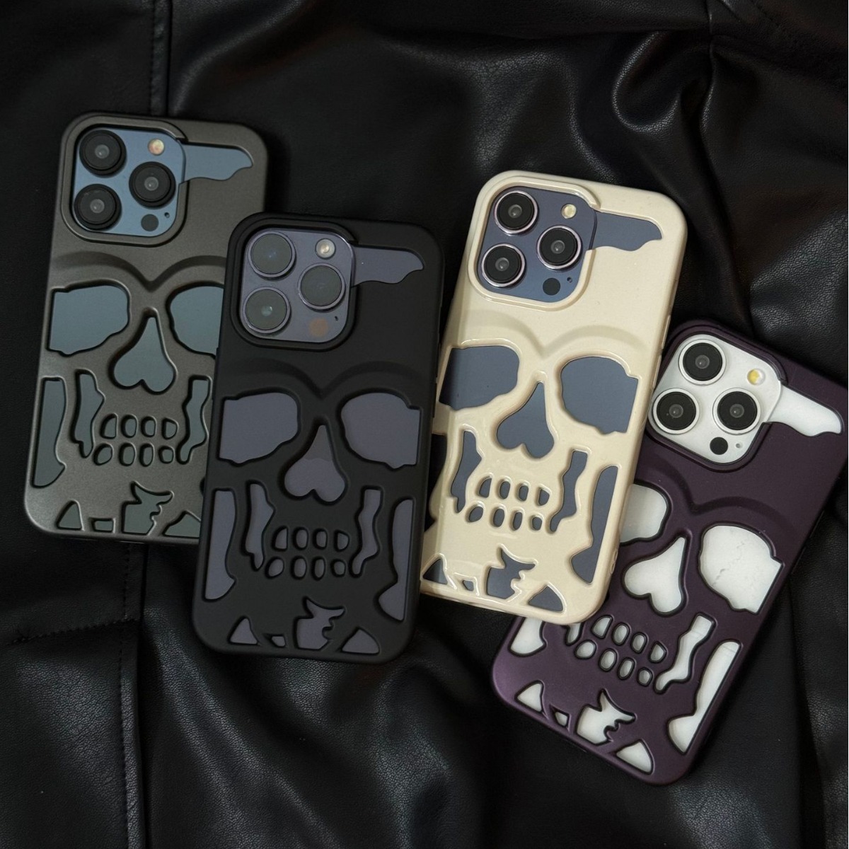 Suitable For Fruit 17 Max Halloween Popular Skull Phone Case IPhone 16 Pro Matte Purple Foreign Trade_voghion.com