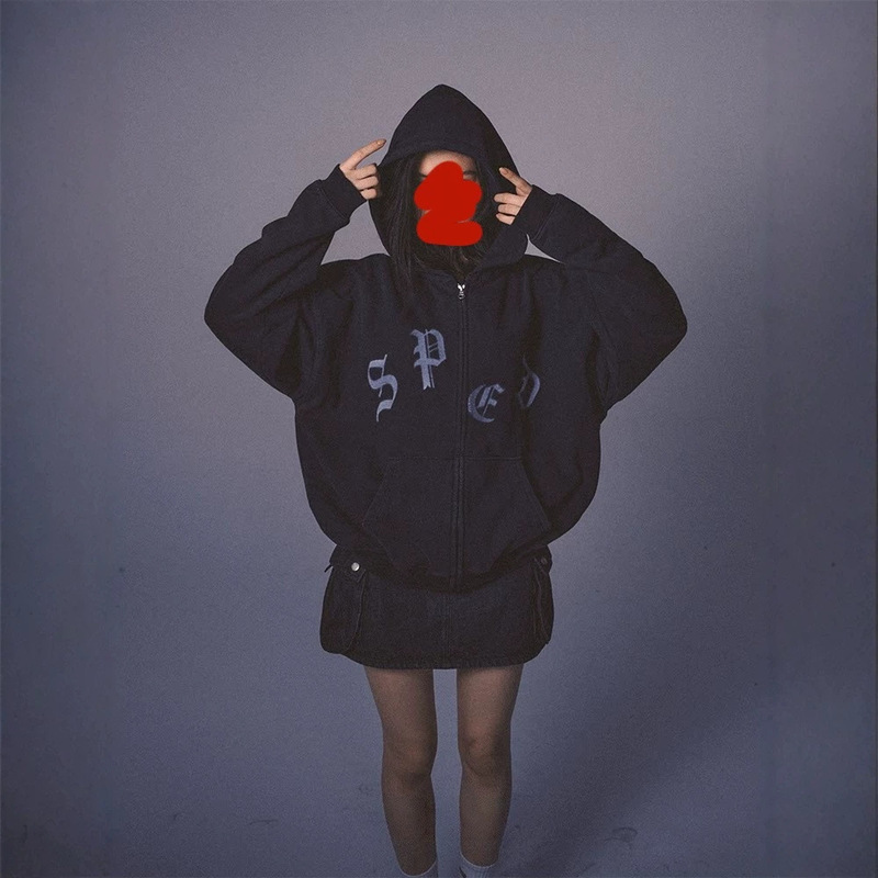 In stock! 2026 Autumn New Arrival SPED Zipper Hoodie Loose Fashionable Sporty Style Sweatshirt Jacket for Women In stock! 2026 Autumn New Arrival SPED Zipper Hoodie Loose Fashionable Sporty Style Sweatshirt Jacket for Women