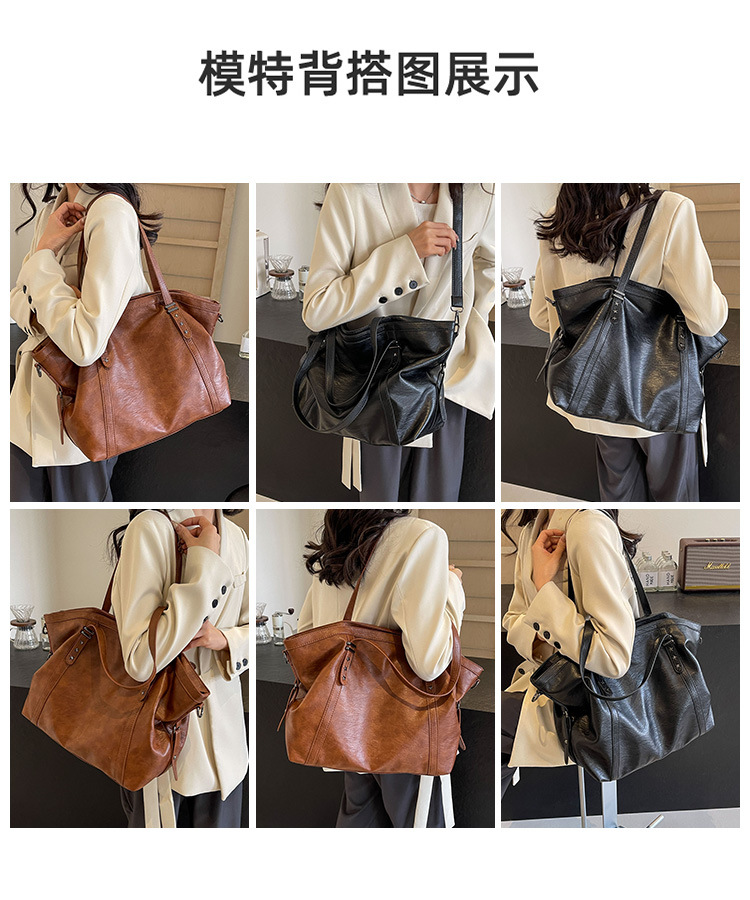 Cross-border large-capacity tote bag for women 2024 New style fashionable single-shoulder bag, retro simple casual crossbody bag for women undefined