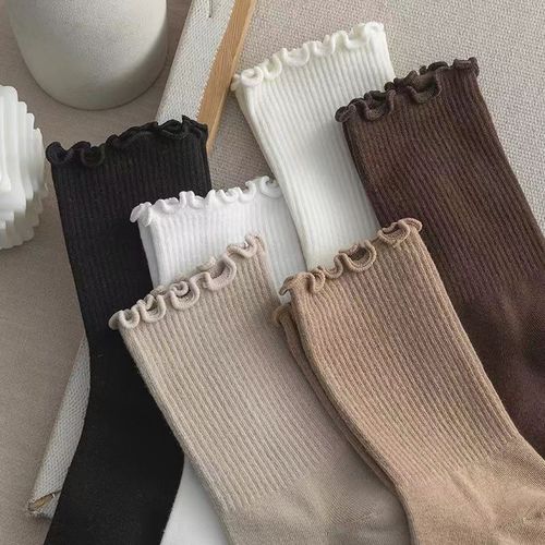 Socks for women's middle tube spring and autumn cotton sexy ears lace ins Japanese versatile pile autumn and winter jk women's socks