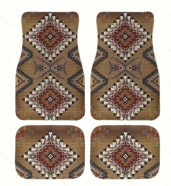 TEMU Retro Nordic Car Mat Carpet Four-piece Set Cross-border Dirty Mat Amazon Mat Wholesale