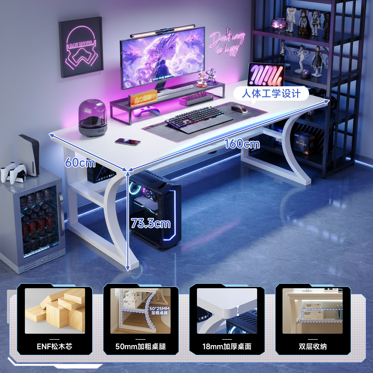 Mesa de madera maciza mesa de computadora de escritorio dormitorio mesa de oficina doméstica mesa de estudio mesa de trabajo brazo de sujeción