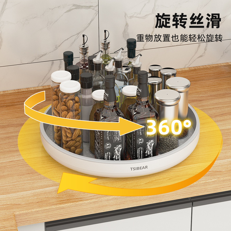 Kitchen supplies seasoning bottle storage rack household seasoning box countertop multi-functional salt soy sauce bottle rotating seasoning rack