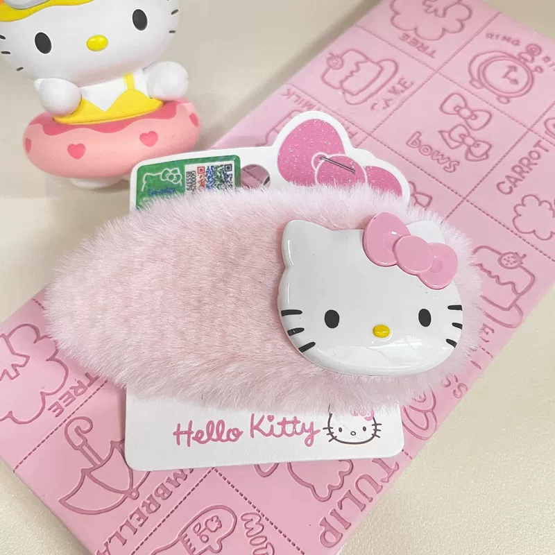 Заколка для волос Hello Kitty, полустельфовая заколка для чёлки, универсальные 7×4×4 см
