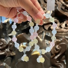 马卡龙色摩根石莲花南瓜手串女小清新少女风显白手串寺庙文创礼品