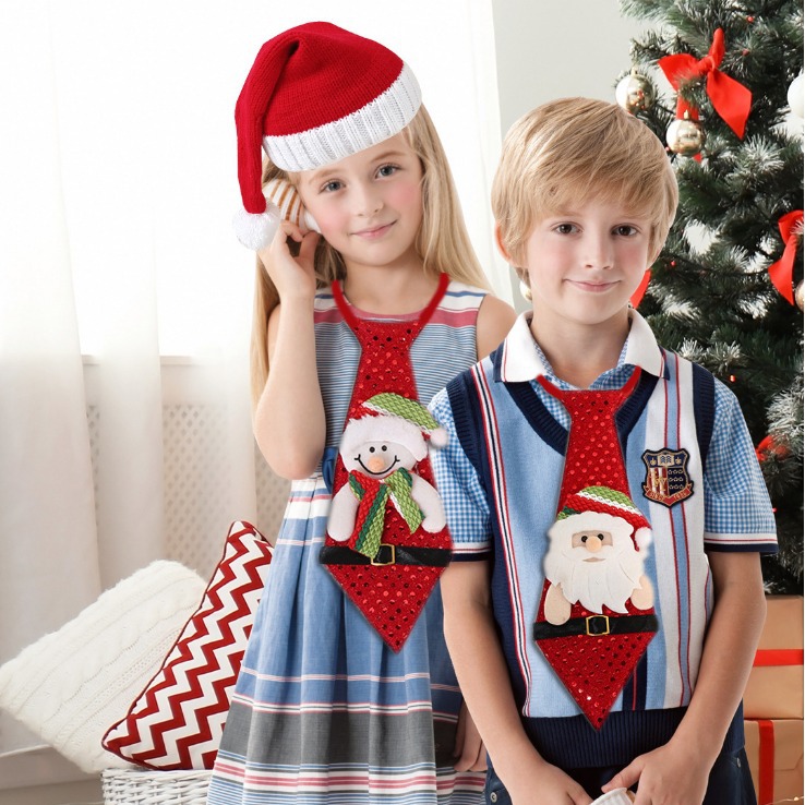 Decoración de Navidad transfronteriza corbata de Navidad nuevos artículos de decoración de Navidad adultos niños regalos creativos corbata