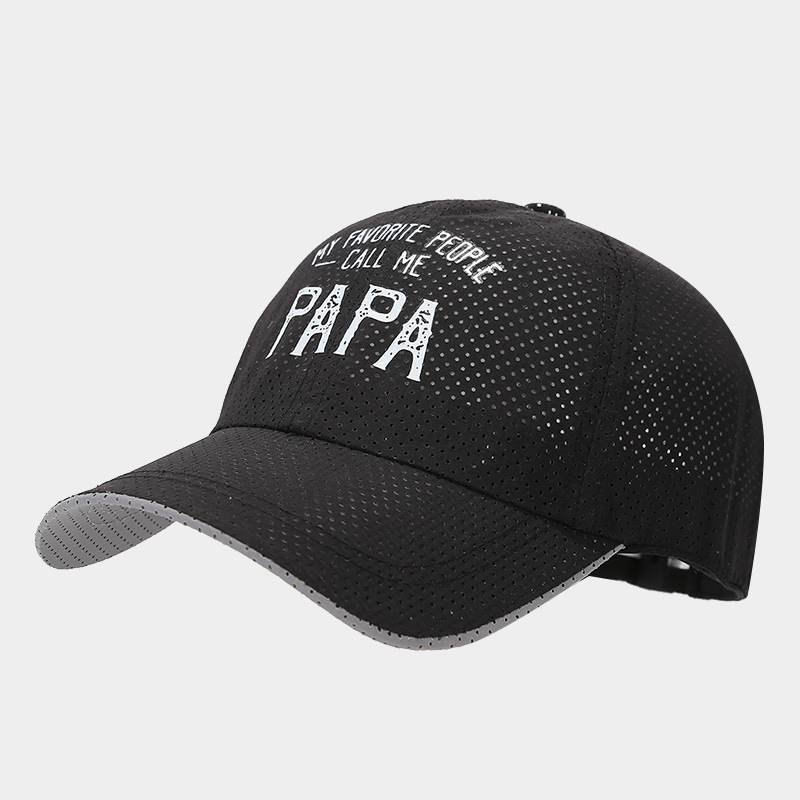 Papá al aire libre respirable malla sombrero de béisbol rápido secado letras retro sombrero de protección solar sombrero de primavera y verano sombrero deportivo