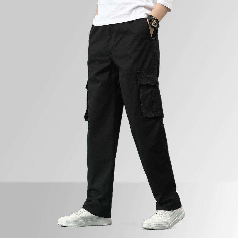 Spring and Autumn Thin Large Size Workwear Casual Pants Men's Cross-border Pure Cotton Large Size American Style Workwear Pants Men's Fat Pants