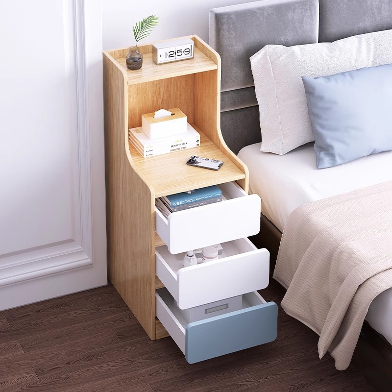 Mesa de noche para alquiler dormitorio moderno minimalista cama almacenamiento rack ultra estrecho brecha gabinete pequeño dormitorio armario